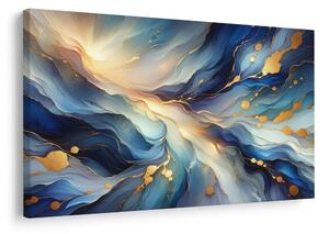 Quadro su tela – Flusso di luce blu e oro