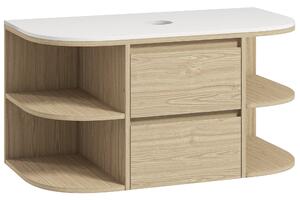 HOMCOM Mobile sottolavabo bagno sospeso mobile sottovasca con cassetti a chiusura soft e ripiani, marrone
