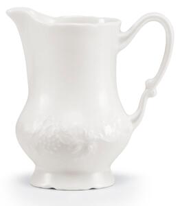 Lattiera in porcellana con decoro a rilievo 10,5x7,5xh11 cm Collezione Toscana lavabile in lavastoviglie porcellana Di Limoges Bianco Freddo