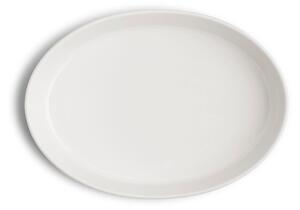 Pirofila In Porcellana da forno OVALE 33x23xh 2,5 cm Collezione Toscana lavabile in lavastoviglie porcellana Di Limoges Bianco Freddo