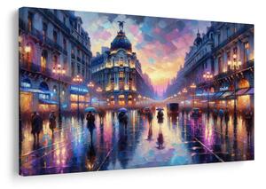Quadro su tela – Vista pittorica di Parigi di sera