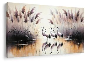 Quadro su tela – Gru presso le canne