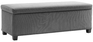 HOMCOM Panchina Pieghevole con Spazio di Archiviazione Capacità di 84 L 112x42x40 cm Rivestito in Velluto Piede del Letto per Soggiorno Camera da Letto Grigio | Aosom Italy