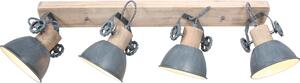 Mexlite - faretto - Gearwood - grigio - metallo legno di gomma - faretto a superficie - E27 - 2729GR
