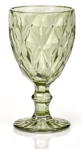 Bicchieri calice LOIRA 6 pezzi diametro 9xh17cm - 280 Ml in vetro spesso pressato adatto alla lavastoviglie colore Verde