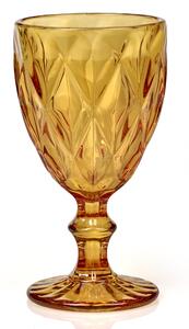 Bicchieri calice Loira 6 pezzi diametro 9xh17cm - 280 Ml in vetro pressato adatto alla lavastoviglie colore Ambra