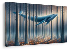 Quadro su tela – Balena da sogno tra i tronchi