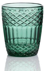 Bicchieri Acqua 6 pezzi in Pasta di Vetro PRAGA diametro 8xh10 cm - 270 Ml in vetro pressato adatto alla lavastoviglie colore Ottanio
