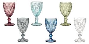 Set Calici LOIRA 6 pezzi diametro 9xh17cm - 280 Ml in vetro spesso pressato adatto alla lavastoviglie colore multicolor