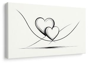 Quadro su tela – Cuori intrecciati in linee