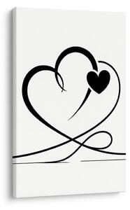 Quadro su tela – Cuori neri minimalisti
