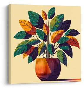 Quadro su tela – Foglie tropicali in toni caldi