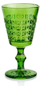 Calici SET 6 pezzi in Pasta di Vetro WINDSOR diametro 8,7xh16 cm - 260 Ml in vetro pressato adatto alla lavastoviglie colore Verde