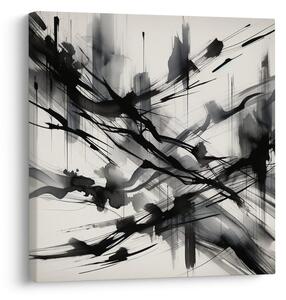 Quadro su tela – Pennellate nere espressive