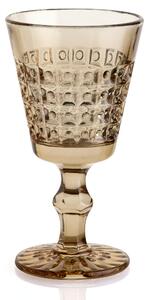 Calici SET 6 pezzi in Pasta di Vetro WINDSOR diametro 8,7xh16 cm - 260 Ml in vetro pressato adatto alla lavastoviglie colore Fum�