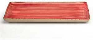 Rettangolare in GRES Alta Cucina 35x23 cm lavabile in lavastoviglie, adatto al microonde decoro sotto smalto colore Rosso Peperoncino