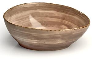 Ciotolona Grande fonda , pasta in GRES Alta Cucina diametro 27.5X24.5X9,5 cm lavabile in lavastoviglie, adatto al microonde decoro sotto smalto colore Grigio Cumino