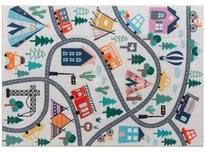 HOMCOM Tappeto con Motivo Paesaggistico a Sfondo Bianco, Tessuto Morbido, Facile da Pulire, 160x120x1cm, Multicolore | Aosom Italy