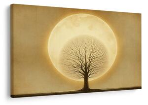 Quadro su tela – Albero della vita davanti alla luna