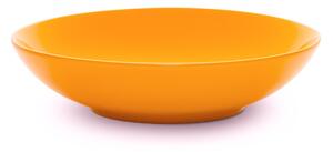 Piatti Fondi set pezzi 6 posti tavola in porcellana con decoro Sottosmalto Collezione Mitika lavabile in lavastoviglie colore Arancio Posillipo