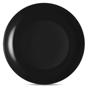 Piatti piani set pezzi 6 posti tavola in porcellana con decoro Sottosmalto Collezione Mitika lavabile in lavastoviglie colore nero