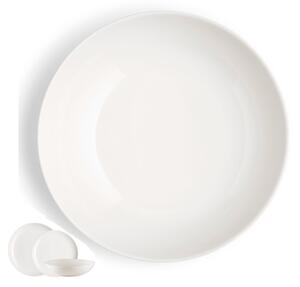 Piatti Fondi set pezzi, 6 posti tavola in porcellana limoges SKANDIA cm 23 lavabile in lavastoviglie Bianco Freddo