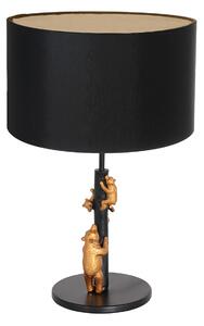 Anne Lighting - lampada da tavolo - Animaux - nero - metallo tessuto - Ø 20cm - E27 - 7203ZW
