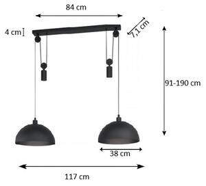 Eglo 43436 - Lampadrio a sospensione con filo WINKWORTH 1 2xE27/40W/230V