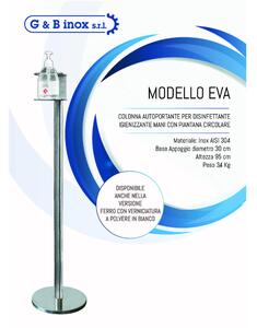 Colonnina piantana per disinfettante da Terra inox Aisi 304 30xh95 cm - 3,4 kg con Display informativo per farmacie , ed attivit� commerciali che necessitano di igiene
