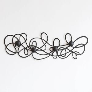 Appendi Abiti Doodle in metallo, colore Nero Goffrato