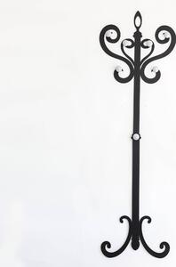 Appendi Abiti Thonet grande in metallo, 55x180h, colore Nero Goffrato