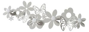 Appendiabiti in Ferro Arti e Mestieri SFARFALLE con 4 pomelli e 4 ganci dallo stile classico Dimensioni 78xh 27 cm In ferro verniciato con forme delicate e sottili colore BEIGE