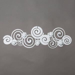 Appendiabiti da parete particolare Orfeo in metallo, 75x25h, colore Bianco Neve