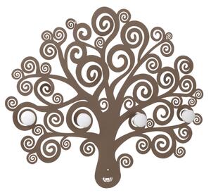 Appendiabiti da parete decorativo Albero della Vita in metallo, 70X60H,Appendiabiti in ferro da parete ispirato all'albero colore colore Bronzo