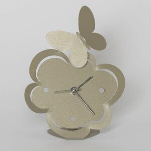 Orologio Farfallina in metallo verniciato , Dimensioni 13xh17 cm, colore Sabbia