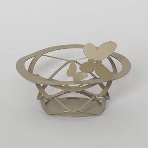 Cestino Butterfly in metallo verniciato , Dimensioni 13xh5 cm, colore Sabbia