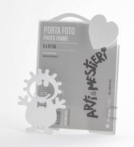 Porta foto Bibino in metallo per foto 9,5xh12,5 cm - Dimensione Porta foto 11xh13 cm, colore Bianco Neve