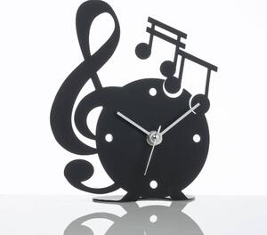 Orologio Musica in metallo, colore Nero Goffrato
