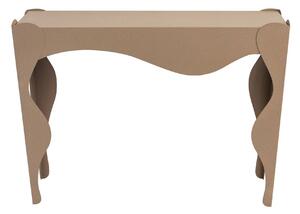 Consolle dallo stile ricercato Isotta in metallo, 110x35Px80h, colore Beige
