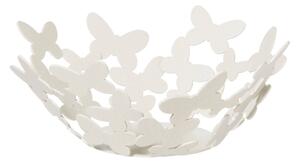 Centrotavola Butterfly grande in metallo, diametro 40x h 15cm, Centrotavola moderno grande, composto da una serie di farfalle dalla grandezza differente colore Avorio