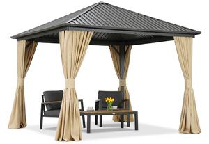 Gazebo in metallo Sardegna 3x3 con tende Garden Point beige