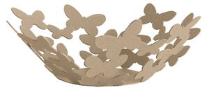 Centrotavola Butterfly piccola in metallo, diam.28x11h, colore Beige