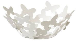 Centrotavola Butterfly piccola in metallo, d.28x11h, colore Avorio
