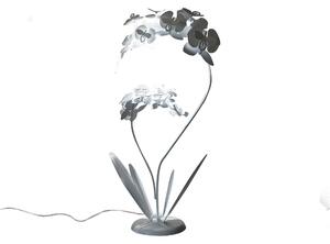 Lampada da terra pianta orchidea grande in metallo, 55x26Px100h, colore Bianco Neve