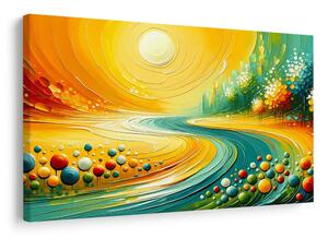 Quadro su tela – Flusso di luce e acqua