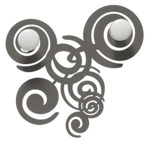 Ganci da parete con riccioli Arabesque con due pomelli posti al centro Dimensioni 29xh29 cm colore Fango