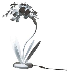 Lampada da tavolo ORCHIDEA piccola a forma di orchidea Dimensione 38x20x h57 cm classica abat-jour Colore Bianco Neve