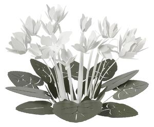 Centro tavola decorativo Ciclamino in metallo, 38X24H, colore Verde Garden Bianco