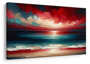 Quadro su tela – Cielo rosso sopra l’oceano