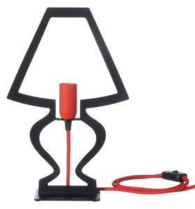 Piccola lampada da tavolo Lampada magica che evoca un carattere onirico Silhouette Dimensione 22x h 33 cm classica abat-jour e stilizzandola in una specie di contorno a filo nero